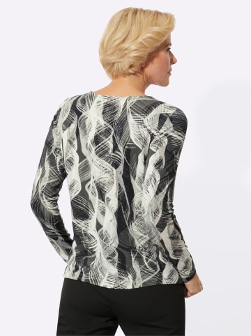 WITT WEIDEN Rundhals-Shirt in schwarz-ecru-bedruckt