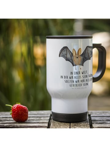 Mr. & Mrs. Panda Teebecher Fledermaus Flügel mit Spruch in Weiß