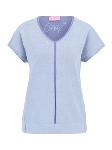 Betty Barclay Strick-Top mit V-Ausschnitt in Patch Purple/Light Blue