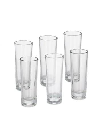 relaxdays 6 x Schnapsglas in Transparent - 6cl