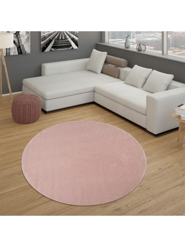 KADIMA DESIGN Waschbarer Teppich waschmaschinenwaschbar Unifarben Küche, Flur in Rosa