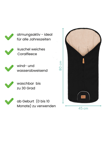 fillikid Winterfußsack Nevis Cord Exklusiv in Schwarz