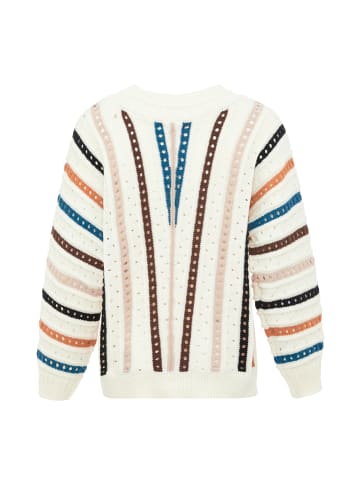 IZIA Damen Sweater in WEISS MEHRFARBIG