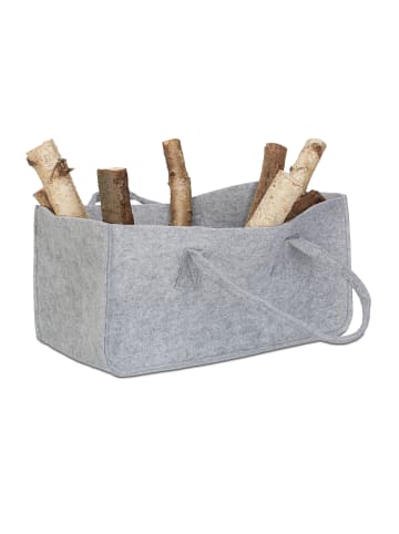 relaxdays 8 x Kaminholztasche in Grau
