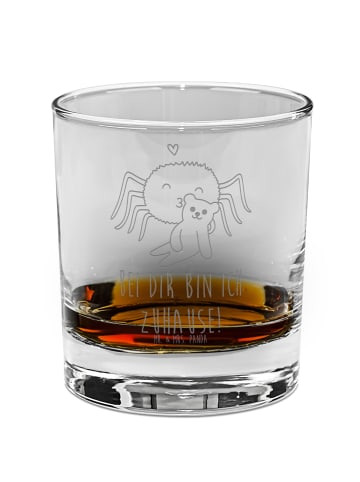 Mr. & Mrs. Panda Whiskeyglas Spinne Agathe Teddy mit Spruch in Transparent