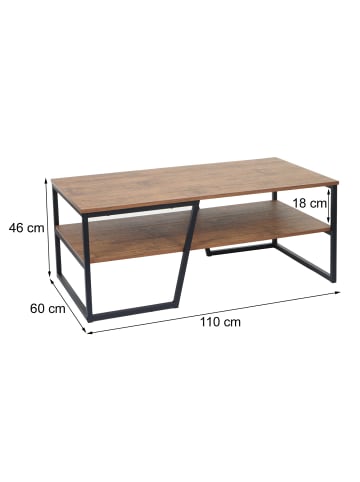 MCW Couchtisch A27 Ablage Metall 3D-Struktur