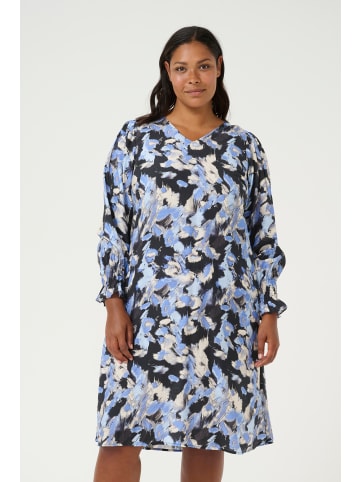 KAFFE curve Kleid KCtoria in Black/Blue Graphic Strokes