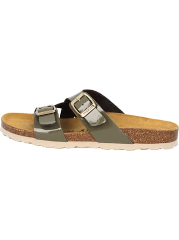 Palado Pantoletten Arrila in Khaki Lack