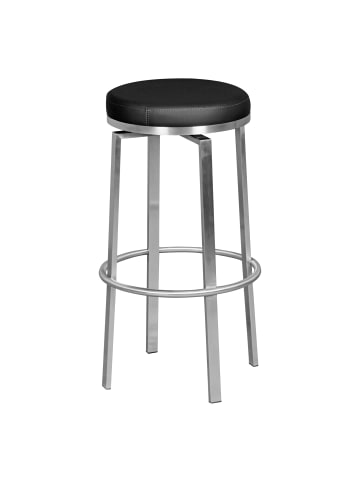 KADIMA DESIGN Barhocker | Edelstahl, 42x76x42cm, Schwarz, 360° Drehbar