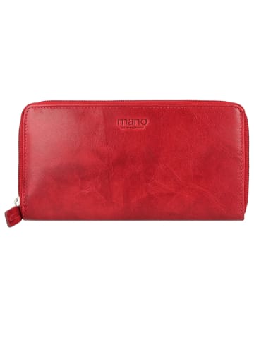 mano Donna Aurona Geldbörse RFID Leder 19 cm in rot