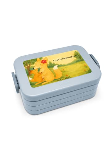 Mr. & Mrs. Panda Bentobox Fuchs Mama Design mit Spruch in Blau Pastell