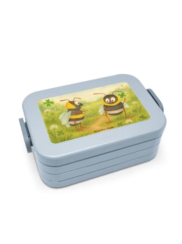 Mr. & Mrs. Panda Vesperdose Hummeln Kleeblatt Design ohne Spruch in Blau Pastell