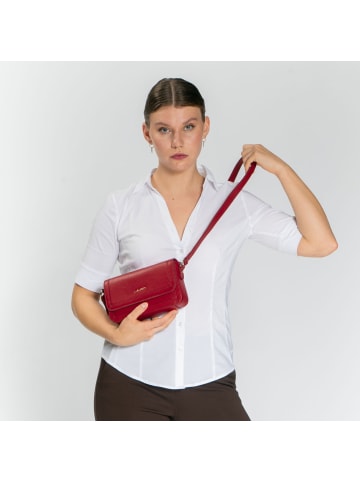 Lazarotti Bologna Leather Umhängetasche Leder 21 cm in red