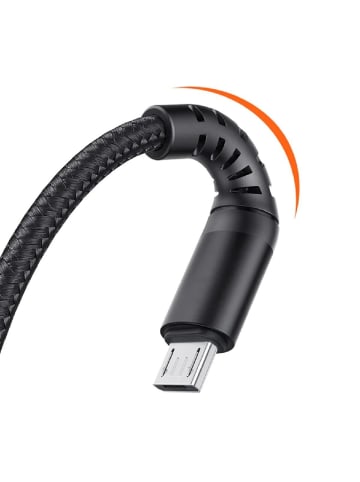 Wisam® Schnell-Ladekabel 3A Micro-USB Kabel 1m schwarz