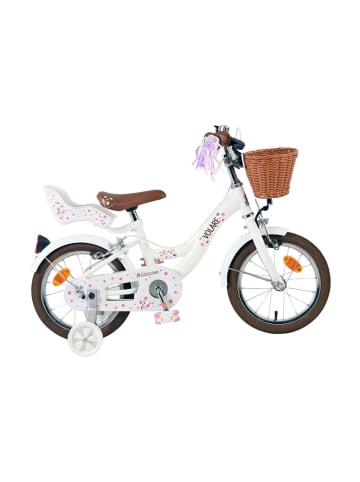 Volare Kinderfahrrad Blossom 14 Zoll ohne Rücktrittbremse in weiß