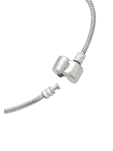 faina Women Snake Chain Bracelet With Charms in Silver Rose