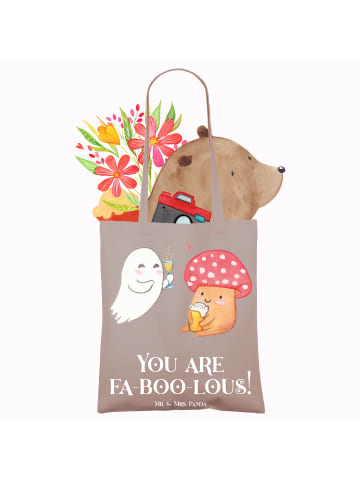 Mr. & Mrs. Panda Schultasche Halloween Zauber mit Spruch in Braun Pastell