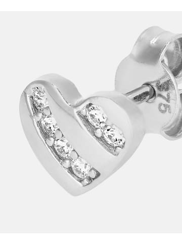 Vanlere Ohrstecker aus 375 Weißgold mit Zirkonia Herz-Design
