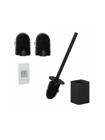 relaxdays Toilettenbürste in Schwarz - (B)9,5 x (H)40 x (T)10 cm