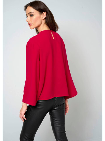 Alba Moda Bluse mit Perlenmotiv in rot