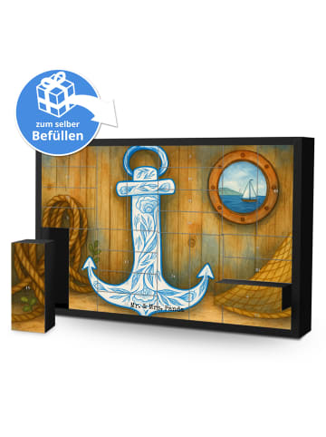 Mr. & Mrs. Panda Adventskalender Anker Blau Design ohne Spruch in Weiß