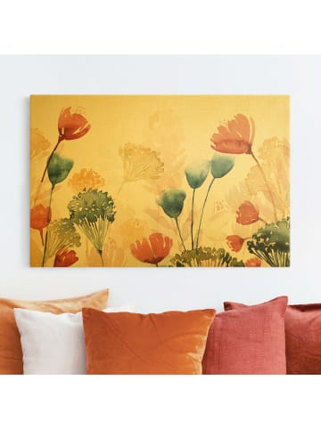 WALLART Leinwandbild Gold - Wildblumen im Sommer II in Bunt