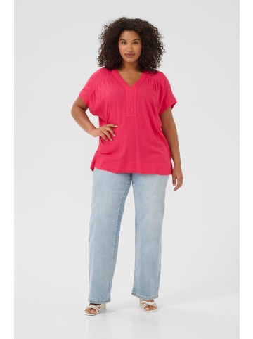 KAFFE curve Kurzarm-Bluse KCmille Loose fit in Raspberry