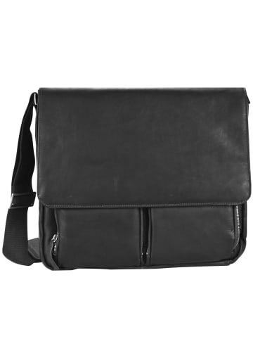 Dermata Messenger Leder 40 cm Laptopfach in schwarz