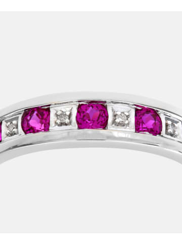 Diamant L'éternel Eternity-Ring aus 375 Weißgold mit 9 Karat Diamant mit Rubin