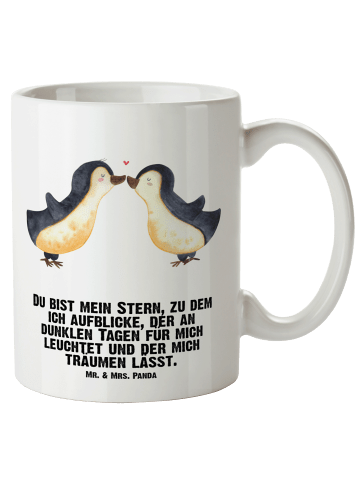 Mr. & Mrs. Panda XL Tasse Pinguin Liebe mit Spruch in Weiß