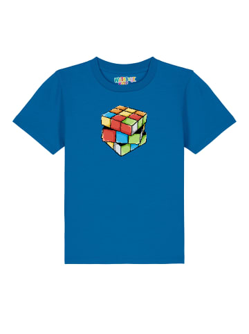 wat? Apparel T-Shirt Pixel Zauberwürfel in Blau