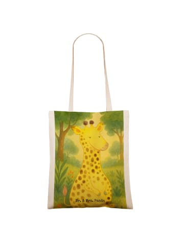 Mr. & Mrs. Panda Jutebeutel Giraffe Zufrieden Design ohne Spruch in Weiß