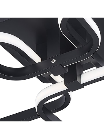 Tphecda Deckenlampe LED eckig 4-flammig 60W nicht dimmbar in Schwarz 60x46x10 cm