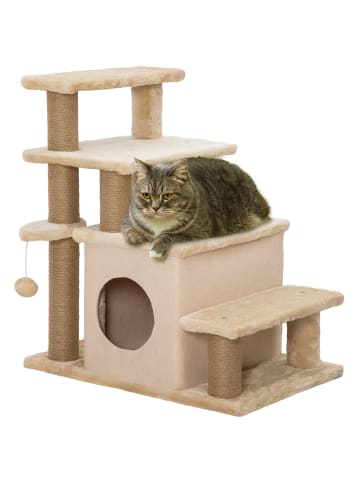 Pawhut Katzentreppe Beige 60L x 40B x 66H cm