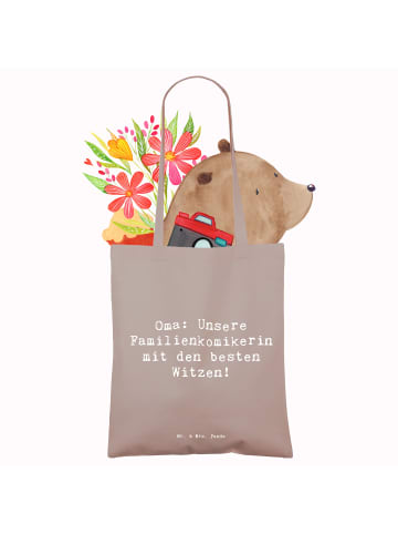 Mr. & Mrs. Panda Tasche Spruch Oma Familienkomikerin mit Spruch in Braun Pastell