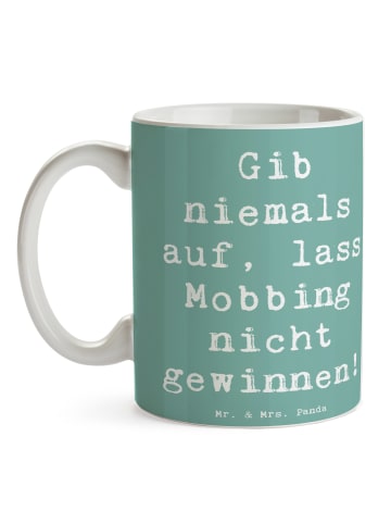 Mr. & Mrs. Panda Motivtasse Spruch Mobbing bewältigen mit Spruch in Meeresbrise