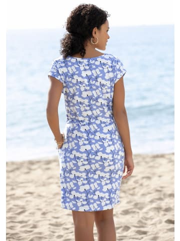 Beach Time Jerseykleid in blau-creme-bedruckt