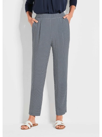 GOLDNER Karottenhose SARA, Viskose in marine / weiß / gemustert