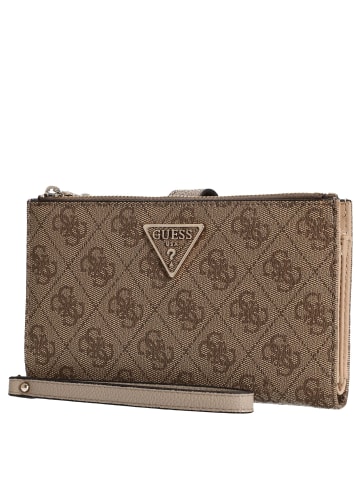 Guess Laurel II SLG Double Zip Organizer - Geldbörse (dark taupe logo) in latte logo
