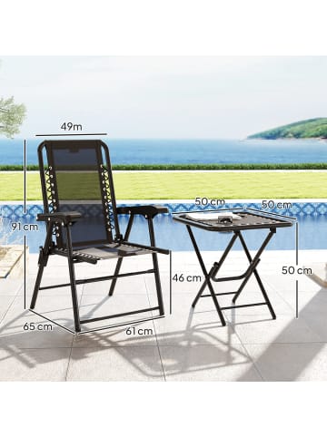 Outsunny Balkonmöbel Set,61L x 65B x 91H cm,Schwarz