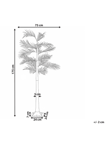 Beliani LED Deko PALJAVESI in Gold/Grün - (W) 75 x (H) 175 x (L) 24 cm