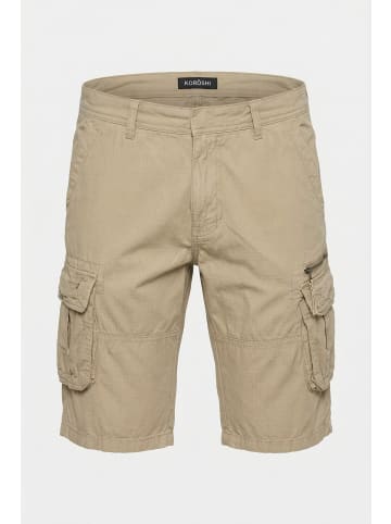 KOROSHI Herren cargo baumwollshorts in beige