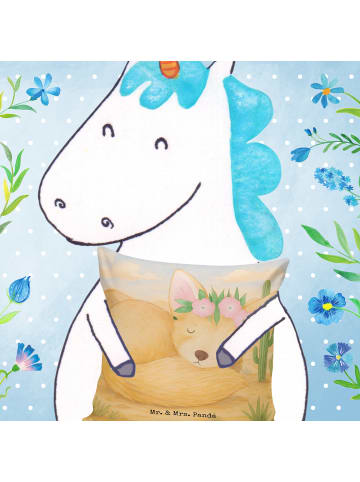 Mr. & Mrs. Panda Kuschel Kissen Wüstenfuchs Blumen Design ohne S... in Weiß