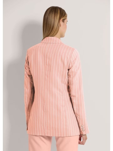 MADELEINE Langer Streifenblazer in puderrosé / wollweiß