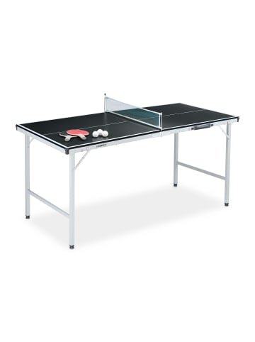 relaxdays Tischtennisplatte in Schwarz - (B)70 x (H)70 x (T)150 cm