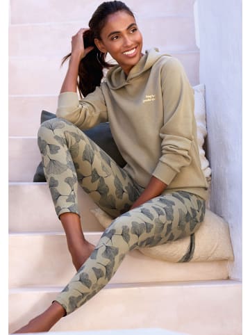 LASCANA Leggings in khaki bedruckt
