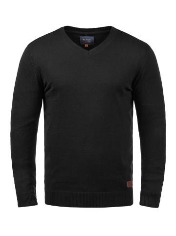 BLEND Strickpullover BHLasse 20703348ME Strickpulli mit aufgestickten Ellenbogenpatches in Schwarz