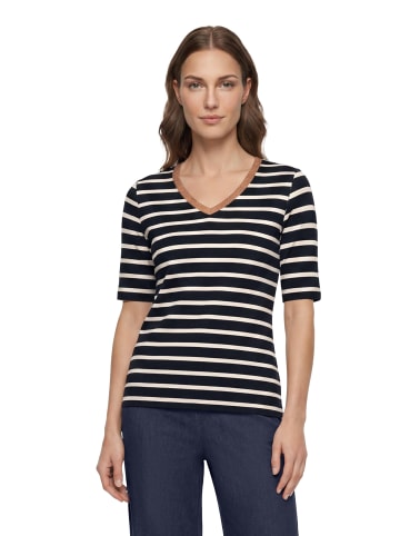 Betty Barclay Ringelshirt mit V-Ausschnitt in Dark Blue/Nature