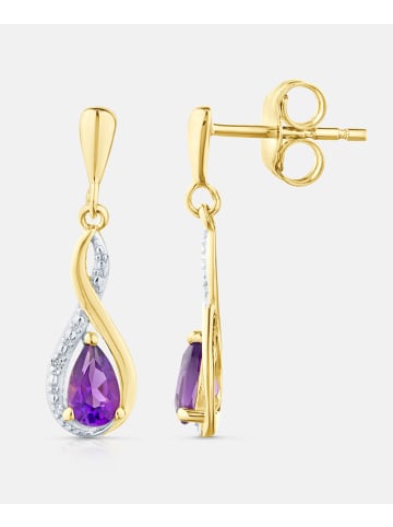 Diamant L'éternel Ohrhänger, mit Amethyst, 375 Gelbgold
