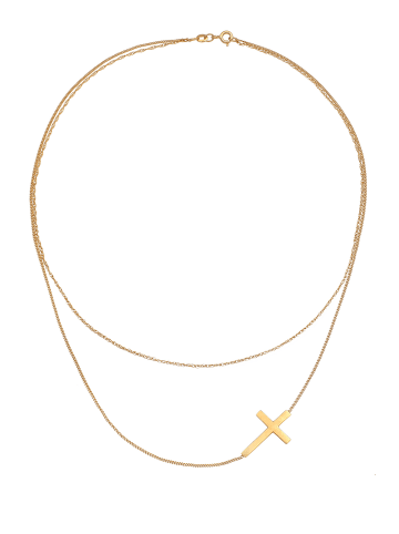 Elli Halskette 925 Sterling Silber Kreuz in Gold